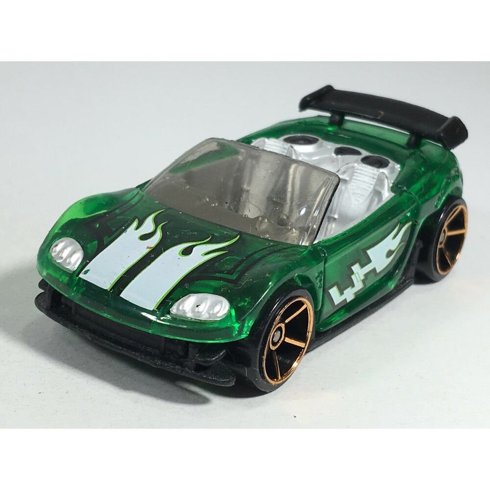 Hot Wheels Trak Tune Green Car White Flames HW Mainline 143 Malaysia 2006